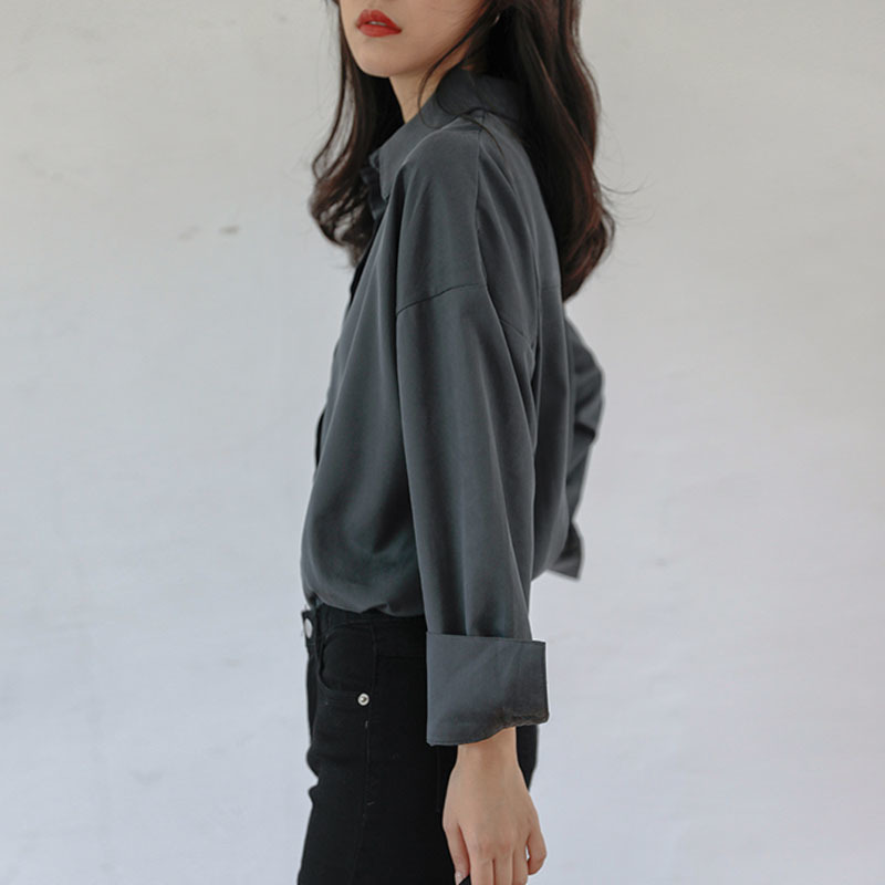 Autumn Winter Fashion Loose Women Shirts OL Style Single-breasted Full Sleeve Shirt Blouses Female Tops 13152 210427