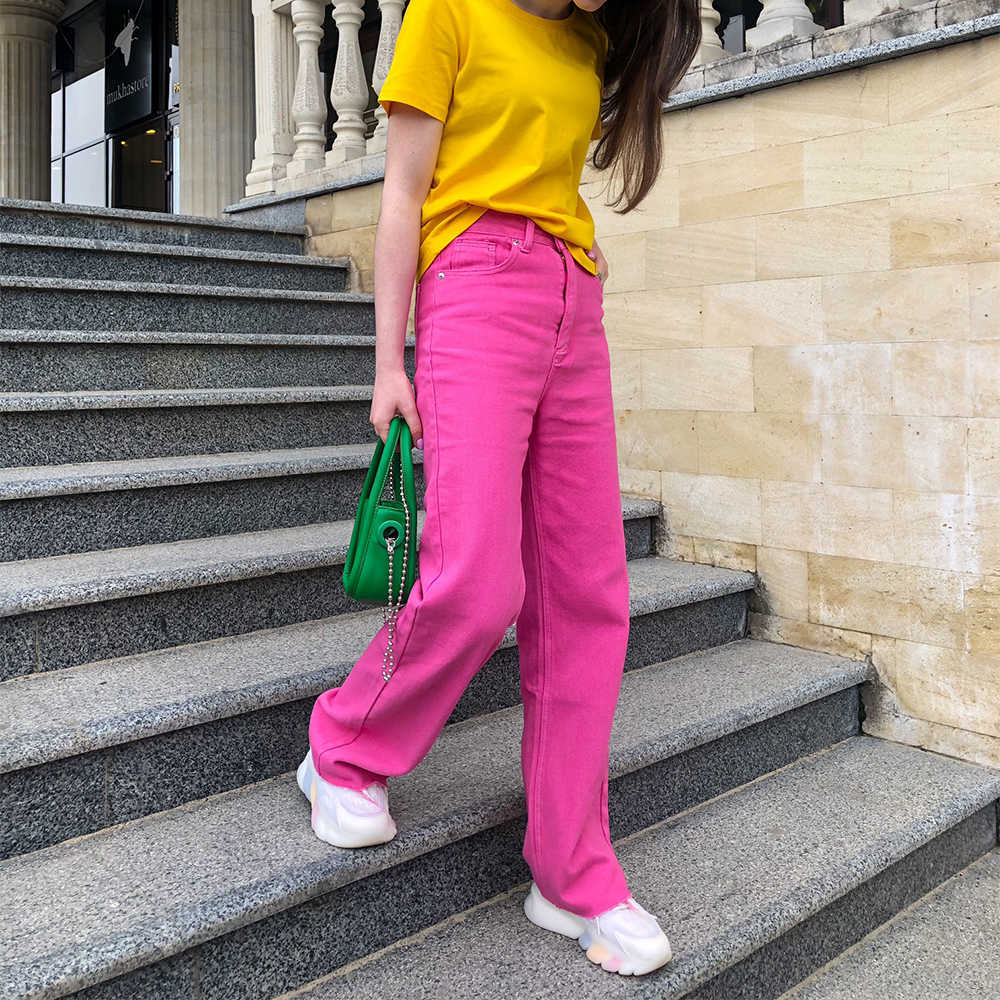 Summer Pink Denim Jeans Women Pants Trousers High Waist Fashion Lady Wide Leg Y2K Pants Pantalon 210709, Green
Summer Pink Denim Jeans Women Pants Trousers High Waist Fashion Lady Wide Leg Y2K Pants Pantalon 210709, Green