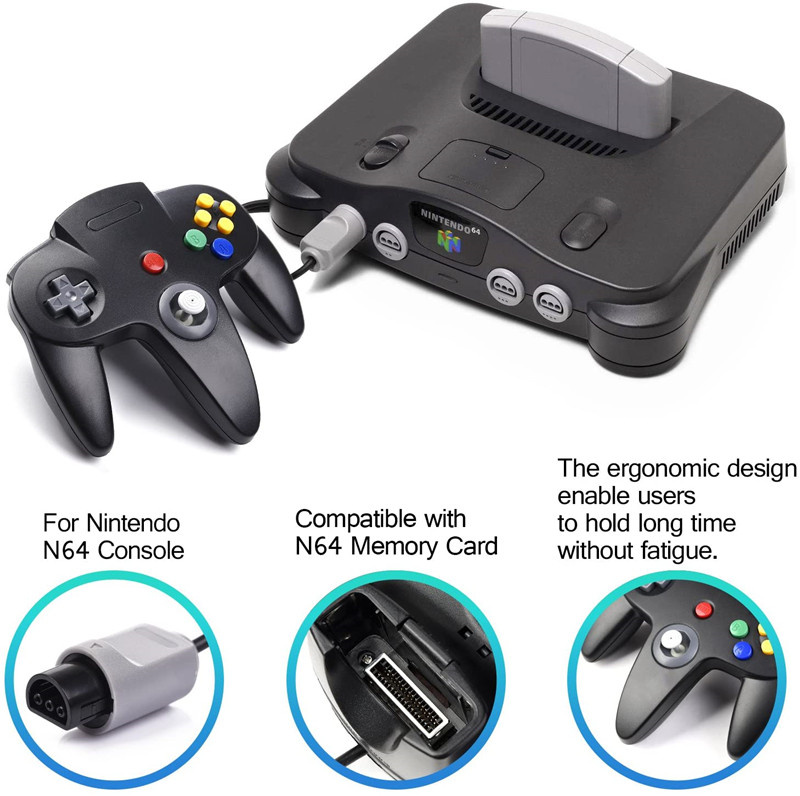 Allnice N64 Controller Wired Controllers Classic 64-bit Gamepad Joystick for N 64 Console Video Game System DHL