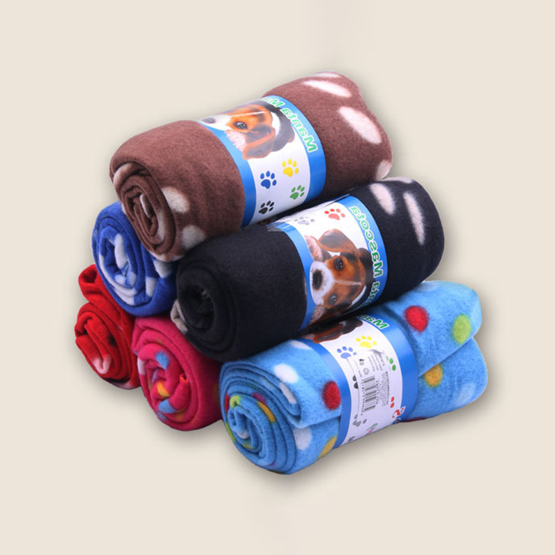 1Pcs Footprint Pattern Pet Pad velvet Sofa Cushion Home Rug Dog Sleeping Cover Keep Warm Soft Double Sided