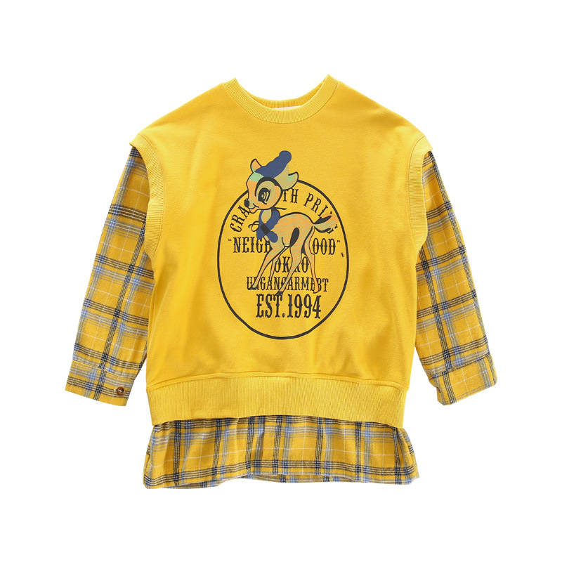 Girls fake two shirts sweater 2021 spring and autumn new Chinese big children's clothing loose casual jacket children's sweater, Blue
Girls fake two shirts sweater 2021 spring and autumn new Chinese big children's clothing loose casual jacket children's sweater, Blue