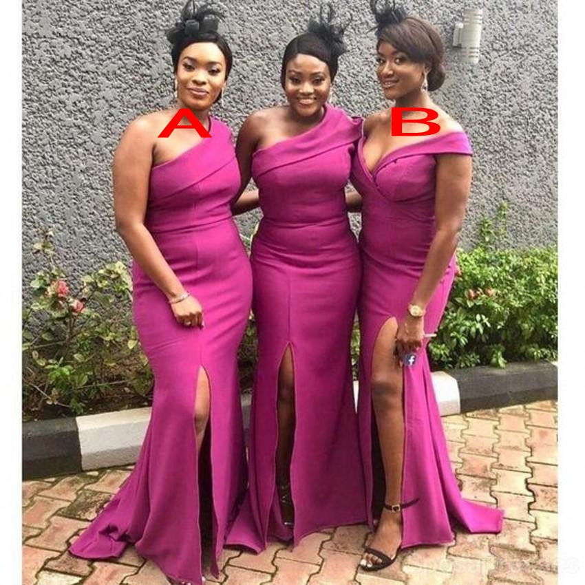 Sexy Bridesmaid Dresses Fuia Or Length Wedding Guest Junior Maid Of Honor Dress Elastic Silk Like Satin Party Gowns Mermaid Side Split 403 6660311