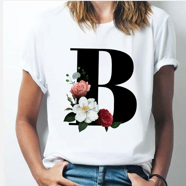 Women's T-Shirt 26 Alphabet Letter Women Girl A To Z Combination Flowers Short Sleeve Casual Korean Style Tops,Drop, White
Women's T-Shirt 26 Alphabet Letter Women Girl A To Z Combination Flowers Short Sleeve Casual Korean Style Tops,Drop, White
