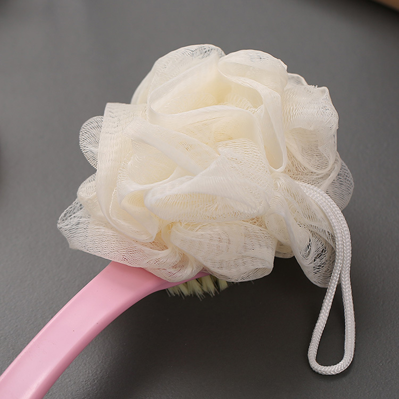 Double Sided Bathing Brush Hanging Type Adult Back Massage Brushes Bathroom Long Handled With Soft Hair Cleaning Bath Ball Free shipping