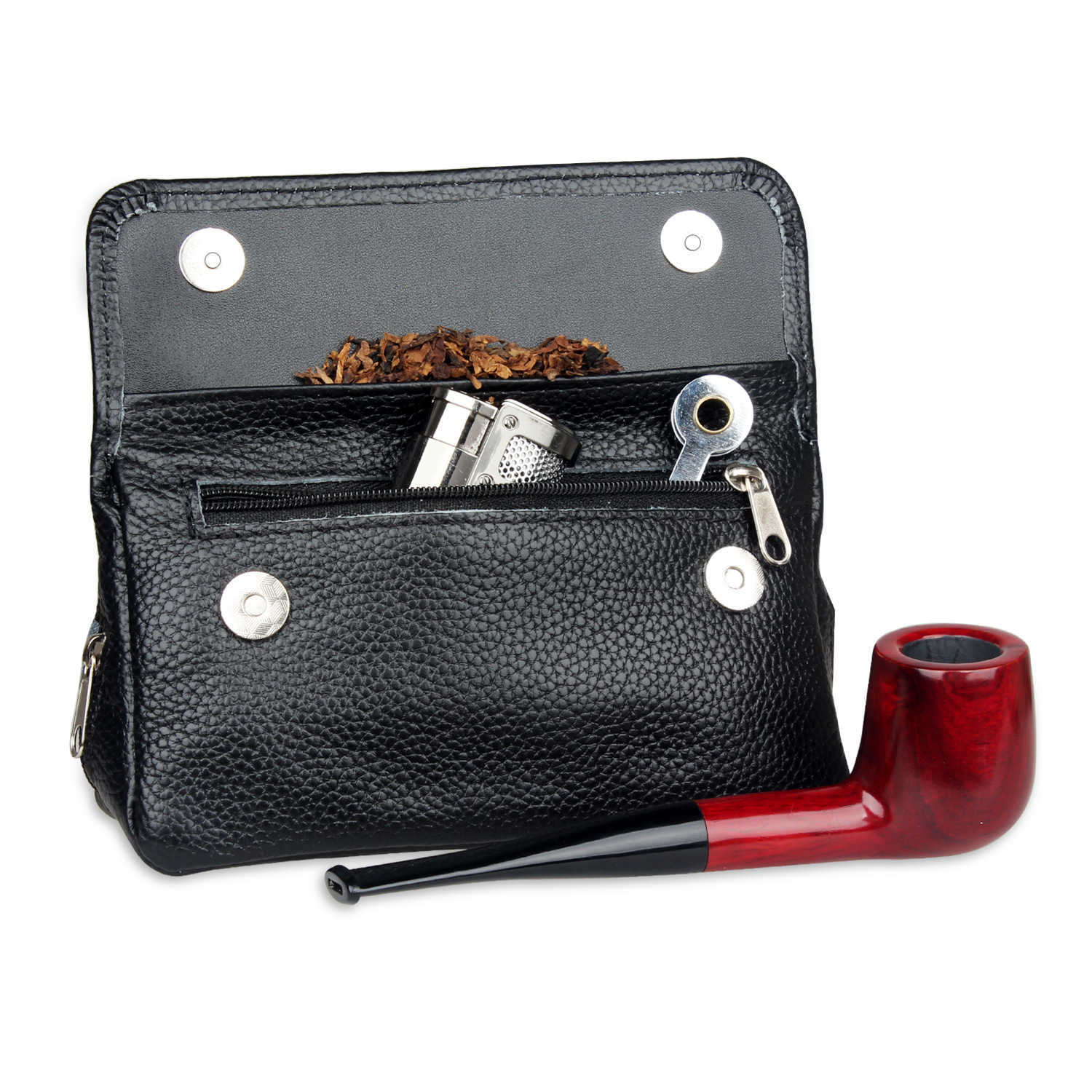 Cowhide portable double cut tobacco pressing rod cigarette set lighter pipe rack accessories bag
Cowhide portable double cut tobacco pressing rod cigarette set lighter pipe rack accessories bag