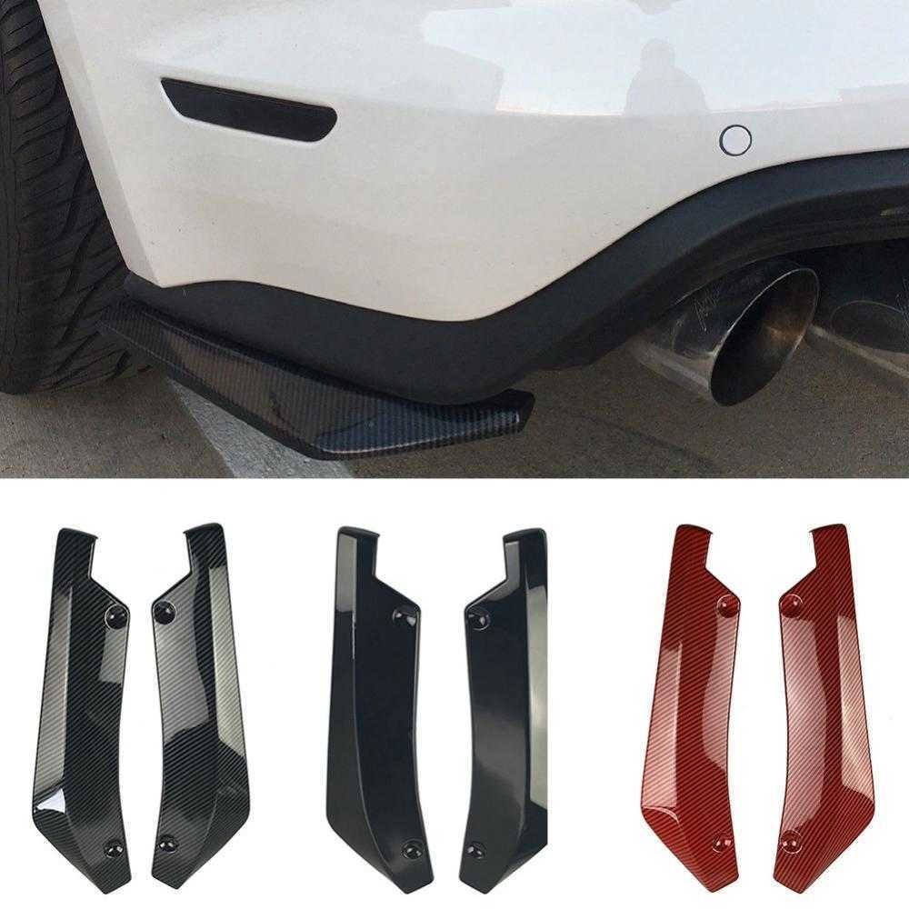 2pcs Universal Car Rear Bumper Carbon Fiber Lip Angle Splitters Diffuser Bumper Lip Diffuser Splitter Spoiler Scratch Protector от DHgate WW