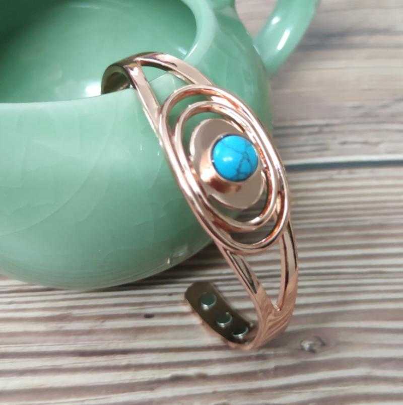 Three Layers Round Center Blue Stone Magnetic Red Copper Bracelet Women's Open Bracelet Jewelry Gift Q0719
Three Layers Round Center Blue Stone Magnetic Red Copper Bracelet Women's Open Bracelet Jewelry Gift Q0719