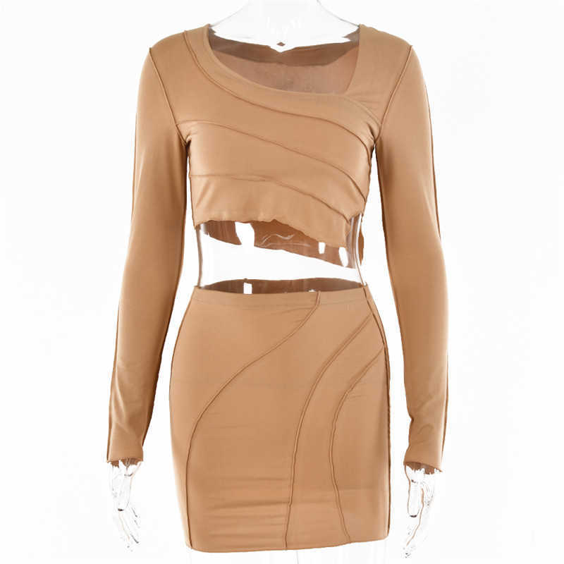 Sibybo White Striped Casual Outfits Women Two Piece Set Crop Tops And Bodycon Skirts Suit Female Spring Streetwear Matching Sets 210708