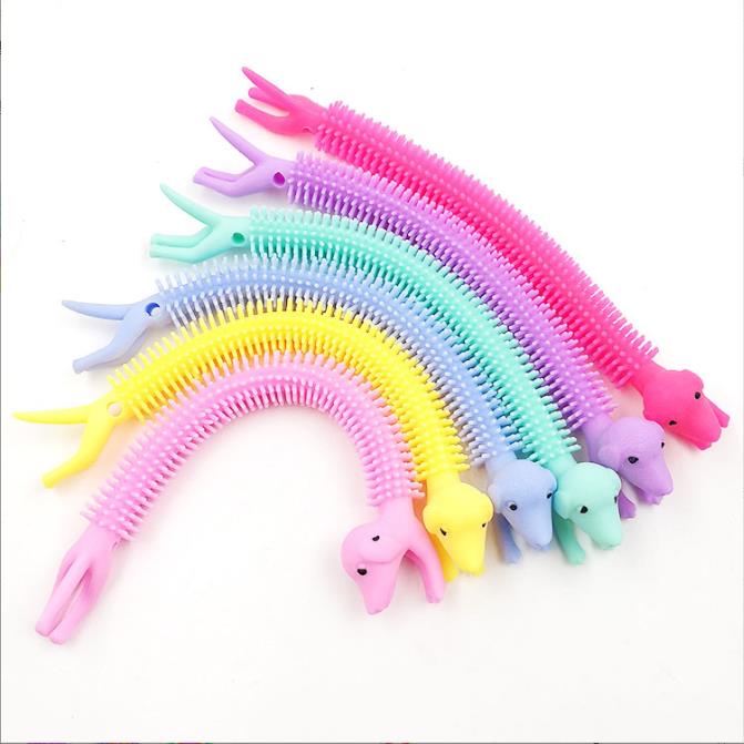 Fidget Toys Squishy Cartoon Unicorn caterpillar Lala music Bracelet Unicorn decompression vent Ramen strip soft rubber toy belt