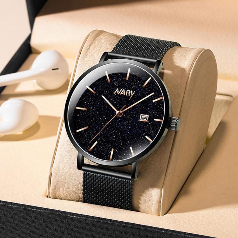 Wristwatches NARY Round Dial Smooth Alloy Starry Life Waterproof Men Wristwatch Quartz Work Watch
Wristwatches NARY Round Dial Smooth Alloy Starry Life Waterproof Men Wristwatch Quartz Work Watch