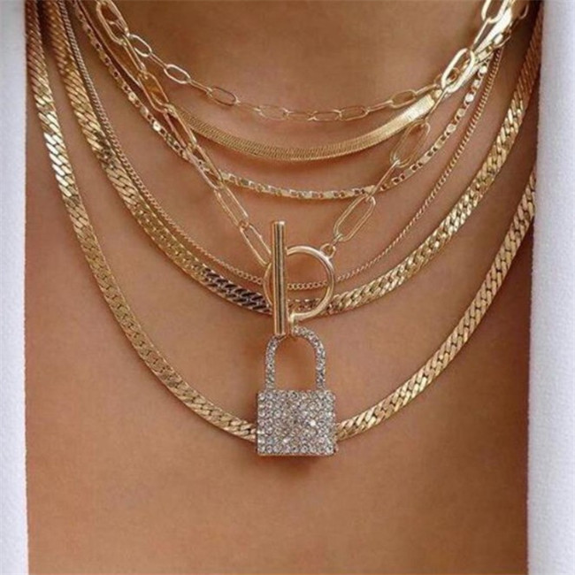Iced Out Pendant Lock Chain Necklaces New Fashion Design Multi Layer Choker for Girls Women Rhinestone Hip Hop Jewelry Gift, Silver
Iced Out Pendant Lock Chain Necklaces New Fashion Design Multi Layer Choker for Girls Women Rhinestone Hip Hop Jewelry Gift, Silver