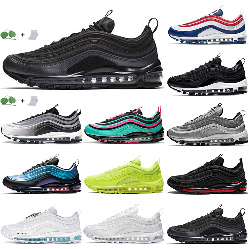 Classic designer 97 running shoes mens zapatos 97s sliver bullet gradient triple white SE casual zapato flexible walking sports trainer sneakers size 40-45, Black white
Classic designer 97 running shoes mens zapatos 97s sliver bullet gradient triple white SE casual zapato flexible walking sports trainer sneakers size 40-45, Black white