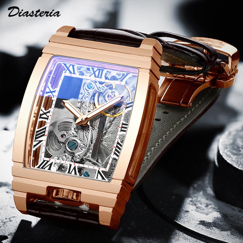 Wristwatches Watch Men Skeleton Automatic Mechanical Mens Top Watches Simple Hollow Stainless Steel Luminous Hands, C2
Wristwatches Watch Men Skeleton Automatic Mechanical Mens Top Watches Simple Hollow Stainless Steel Luminous Hands, C2