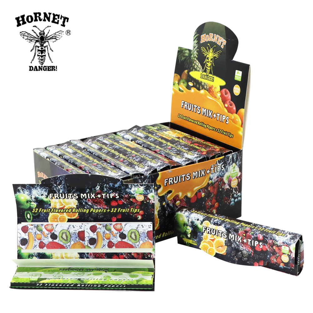 HORNET Classic Mixed Fruit Flavor Tobacco Smoking Cigarette Paper King Size Cigarette Paper 110mm 24-Volume Display Box
HORNET Classic Mixed Fruit Flavor Tobacco Smoking Cigarette Paper King Size Cigarette Paper 110mm 24-Volume Display Box