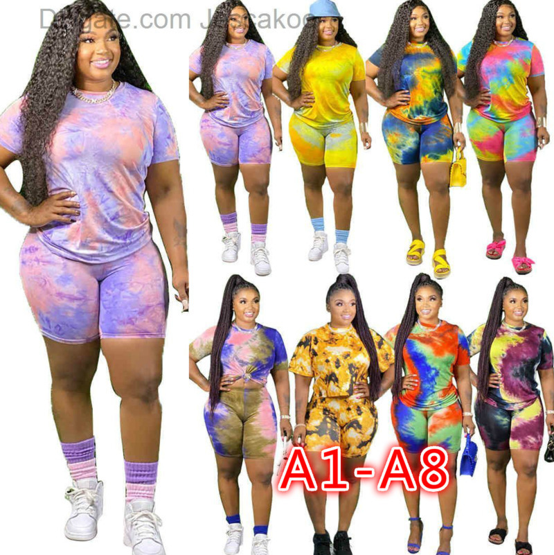 Women Plus Sizes Sports Tracksuits Two Pieces Outfits Designer Fashion Tie Dye Short Sleeved T Shirt Shorts Ladies Summer Casual Suits, C1-c9
Women Plus Sizes Sports Tracksuits Two Pieces Outfits Designer Fashion Tie Dye Short Sleeved T Shirt Shorts Ladies Summer Casual Suits, C1-c9