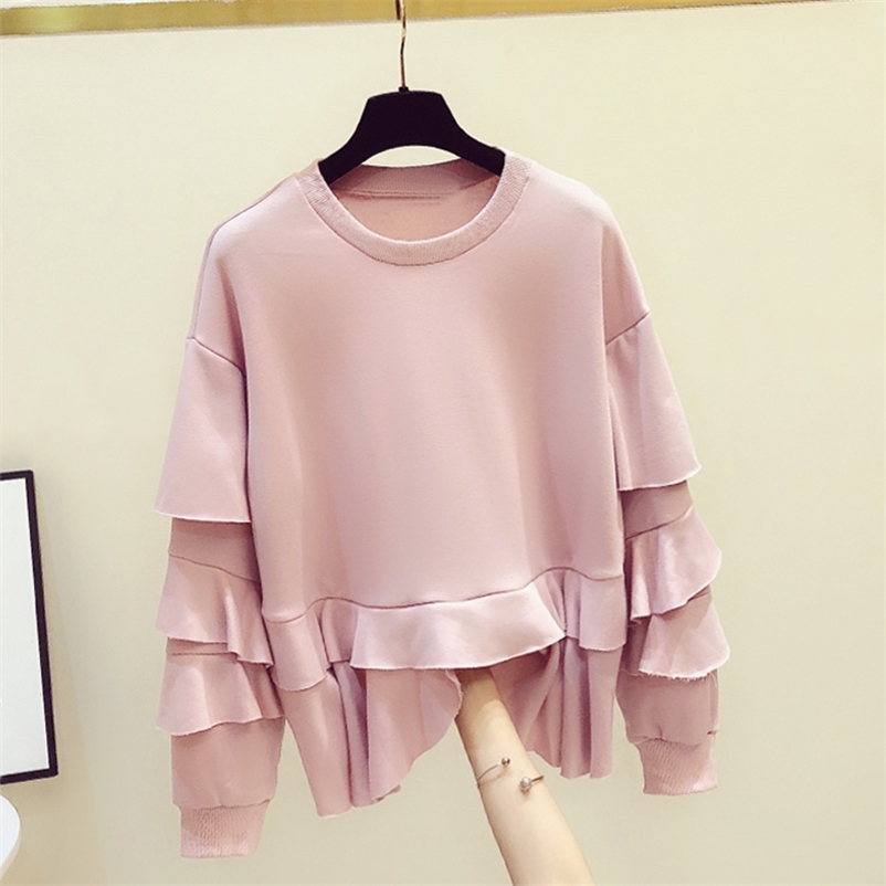 Autumn Women's O Neck Ruffles Long Sleeves Shirt Ladies Female Casual Shirts Blouse Tops Blusas A3929 210519, Beige
Autumn Women's O Neck Ruffles Long Sleeves Shirt Ladies Female Casual Shirts Blouse Tops Blusas A3929 210519, Beige