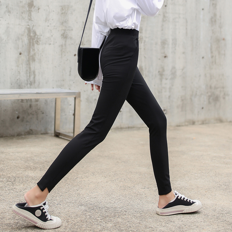 Casual Trousers High Waist Slim pencil Black Pants Arrival Nine Pant Womens fashion trousers office lady female 7267 50 210506