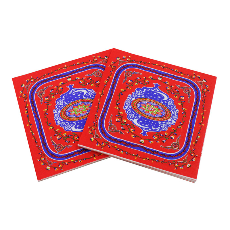 Ramadan Party Napkin Square 20pcs/lot Disposable Tissue Paper Eid barak Happy Ramadans Event Celebration Tableware Decoration GGA4688 Free shipping