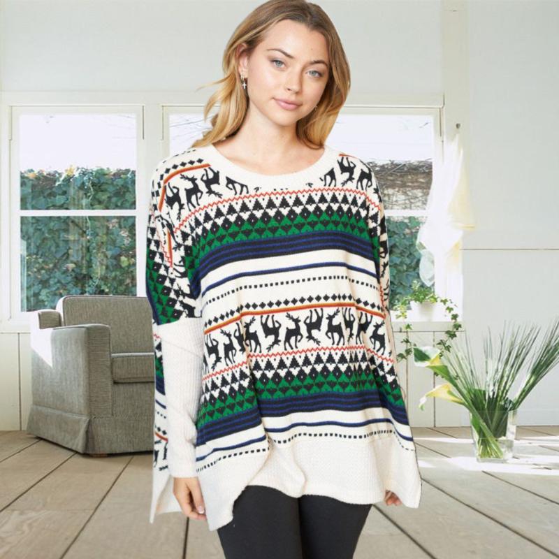 Women' Sweaters Women Girl Batwing Sleeve Pullover Blouse Striped Printed Round Neck Casual Loose Outwear Jumper Tops Plus Size, White
Women' Sweaters Women Girl Batwing Sleeve Pullover Blouse Striped Printed Round Neck Casual Loose Outwear Jumper Tops Plus Size, White