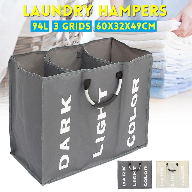 1Pc Practical 3 Grid Laundry Hamper Foldable Dirty Clothes Storage Basket Waterproof Home Washing Bag With Handle Bags
1Pc Practical 3 Grid Laundry Hamper Foldable Dirty Clothes Storage Basket Waterproof Home Washing Bag With Handle Bags