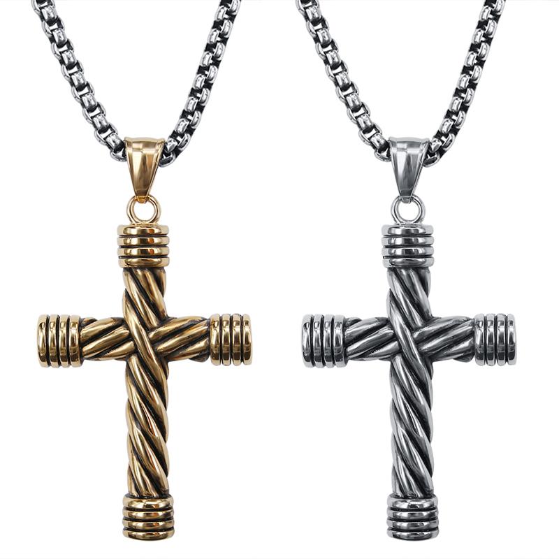 Pendant Necklaces ZS Rock Roll Cross Necklace Gold&Silver Color 316L Stainless Steel Jewelry For Men Punk Biker
Pendant Necklaces ZS Rock Roll Cross Necklace Gold&Silver Color 316L Stainless Steel Jewelry For Men Punk Biker