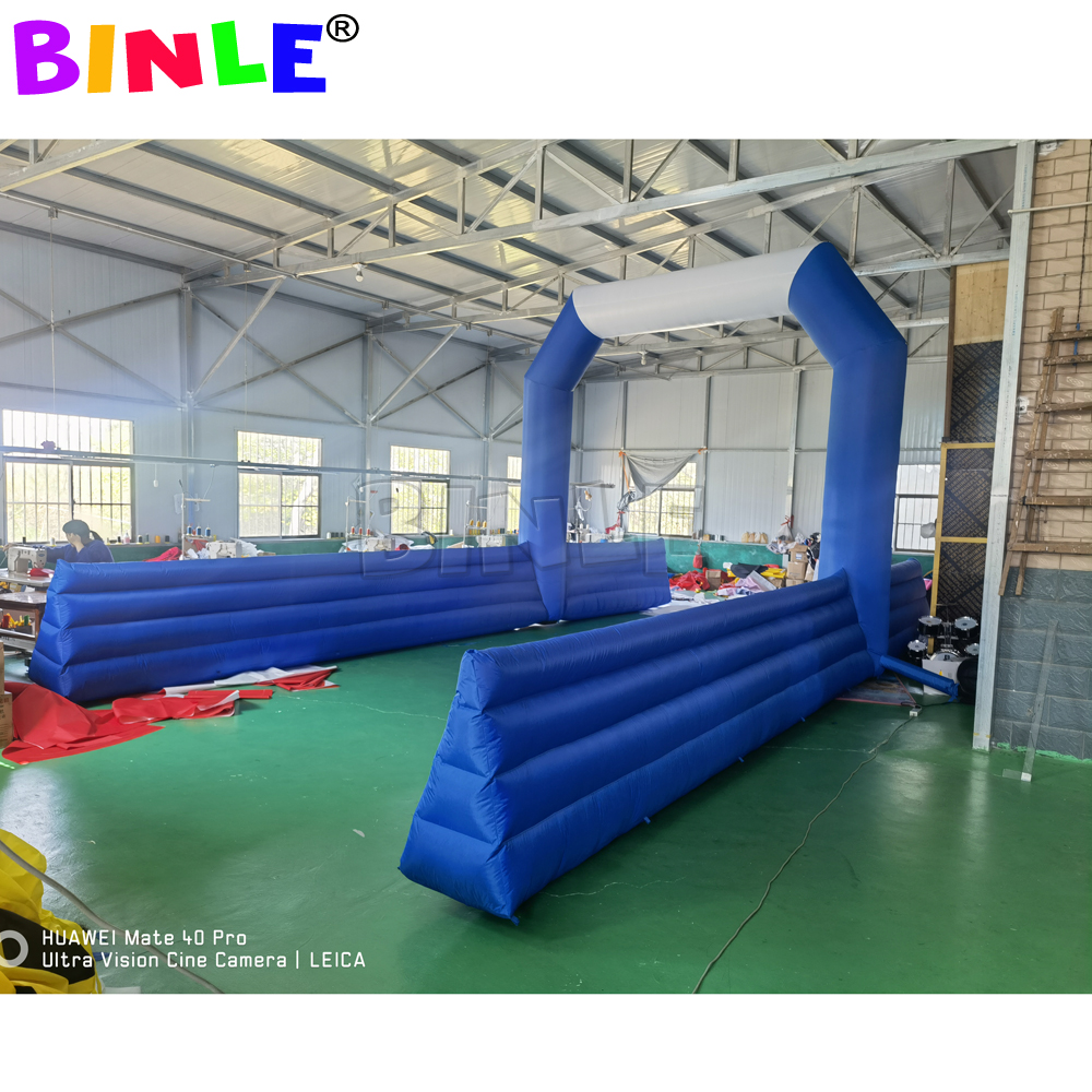 Promotional Blue Inflatable Start Finish Line Arch With Legs Outdoor Advertising Archway Door Gate Balloon For Race Event