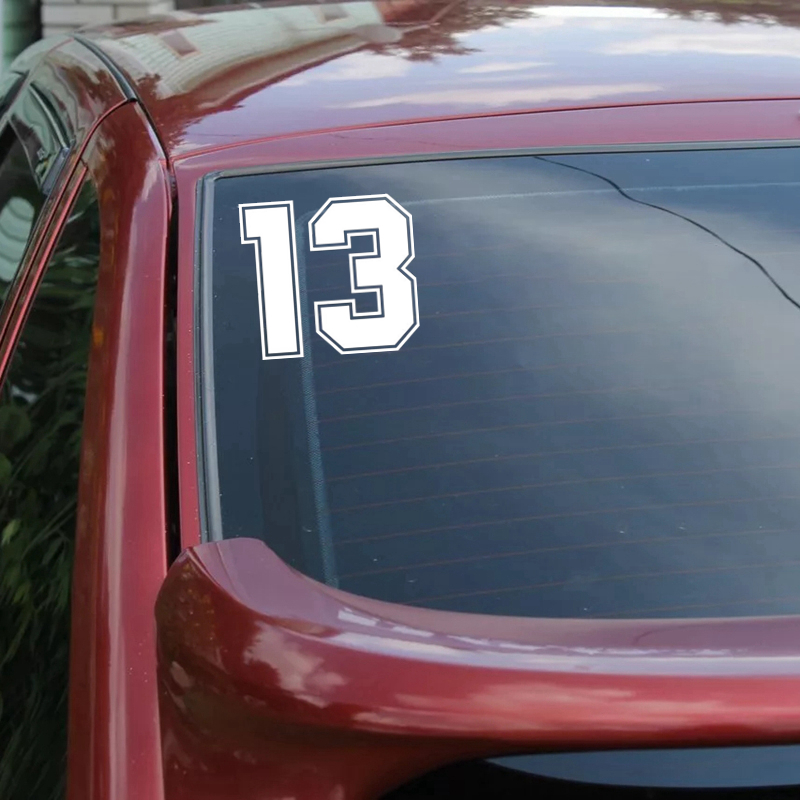 Number 13 funny car sticker vinyl decal silver/black for auto car stickers styling car decoration