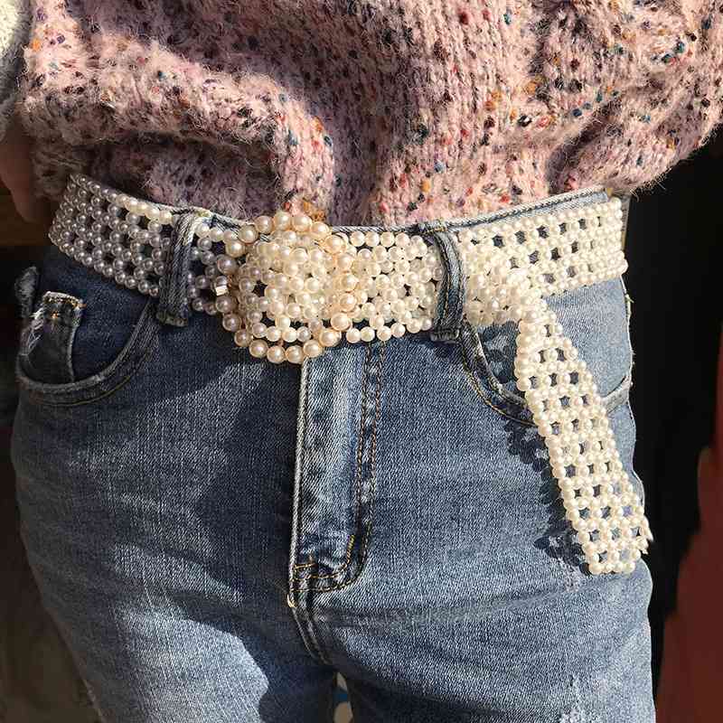 Designer belts 2023 South dongdamen red handmade pearl lady decoration versatile skirt woven belt
Designer belts 2023 South dongdamen red handmade pearl lady decoration versatile skirt woven belt