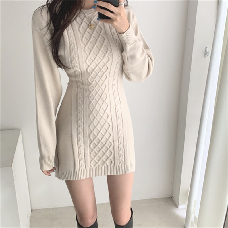 Hollow Out Waist Sweater Dress Women Autumn Winter Temperament Twist Knitted Casual Slim Long Sleeve Bodycon 210519, Beige
Hollow Out Waist Sweater Dress Women Autumn Winter Temperament Twist Knitted Casual Slim Long Sleeve Bodycon 210519, Beige
