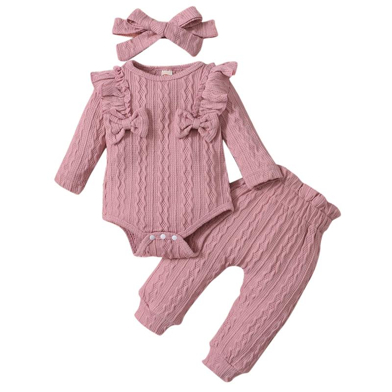 Clothing Sets Winter Baby Girls 3pcs Solid Knitted Bodysuit +Pants +Headband Autumn Infant Outfits Fashion Girl Clothes 3-24M, White
Clothing Sets Winter Baby Girls 3pcs Solid Knitted Bodysuit +Pants +Headband Autumn Infant Outfits Fashion Girl Clothes 3-24M, White