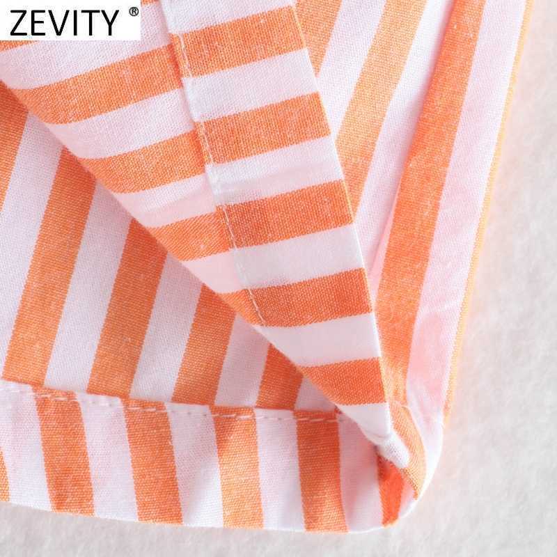 Zevity Women Fashion Patchwork Striped Print Casual Bermuda Shorts Female Chic Elastic Waist Summer Pantalone Cortos P1086 210603