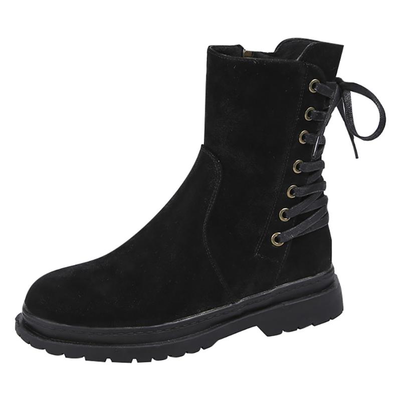 Boots Women's Low Square With Lace-up Decorative Suede Short Tube Zipper Solid Color Round Head Party, Black
Boots Women's Low Square With Lace-up Decorative Suede Short Tube Zipper Solid Color Round Head Party, Black