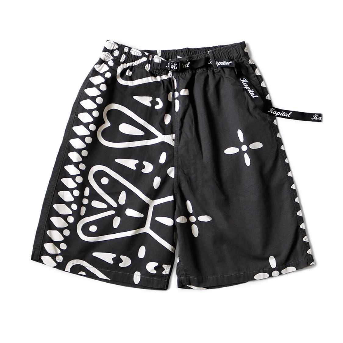 21ss Kapital Hirata and Hongmei fashion cashew blossom stitched loose casual shorts, Black
21ss Kapital Hirata and Hongmei fashion cashew blossom stitched loose casual shorts, Black