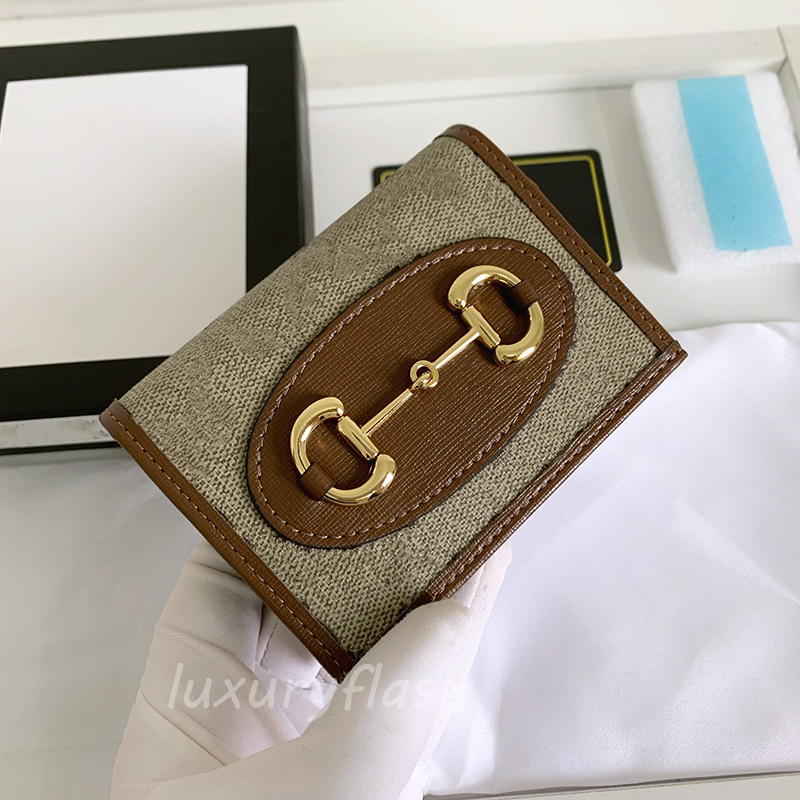 Canvas Genuine Leather Wallet Vintage Women Designer Classic Short Card Holder Long Purses with Chain Mini Crossbody Bags Handbags