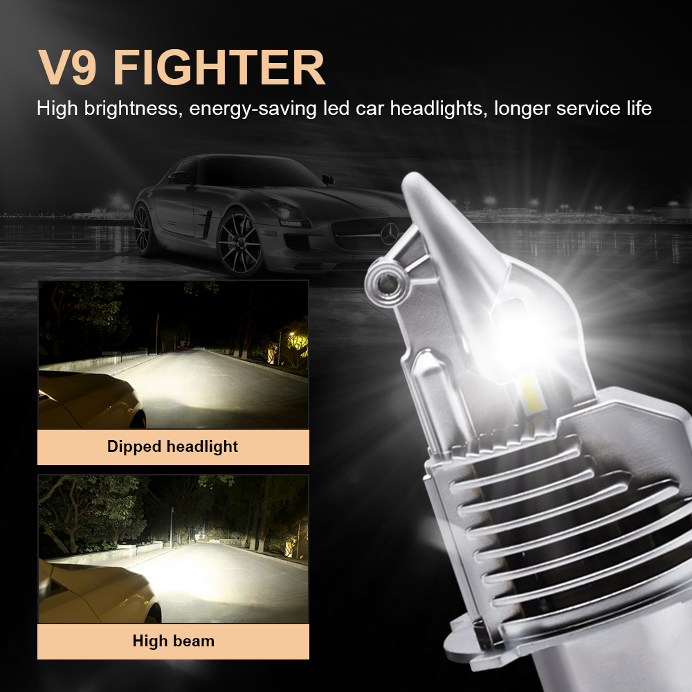 Fighter Foco H4 Led Bulbs Car/motorcycle Headlight 72W 12V 24V 6000K Super Light Auto H4 Lamp