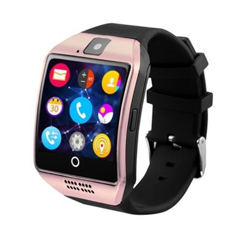 Authentic Q18 Smart Watches Bluetooth Wristband Smartwatch TF SIM Card NFC with Camera Chat Software Compatible iOS Android Cellphones with Retail Box
