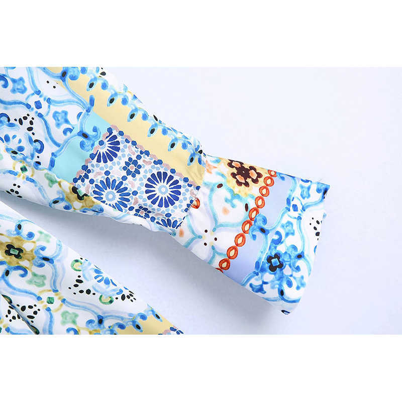 Summer Women Dress V-Neck Long Sleeve Shirt Dress Chic Elegant Lady Casual Fashion Vintage Women Patchwork Dress 210709