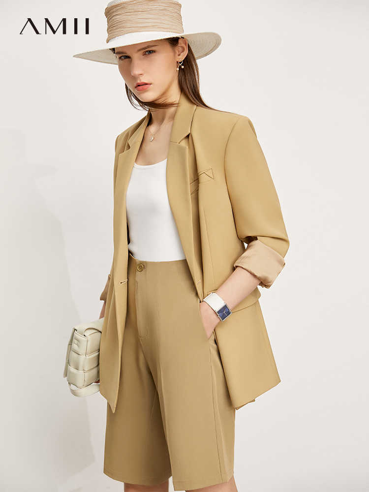 Minimalism Summer Women's Pants Streetwear Solid High Waist Straight Shorts Causal Trousers 12140569 210527