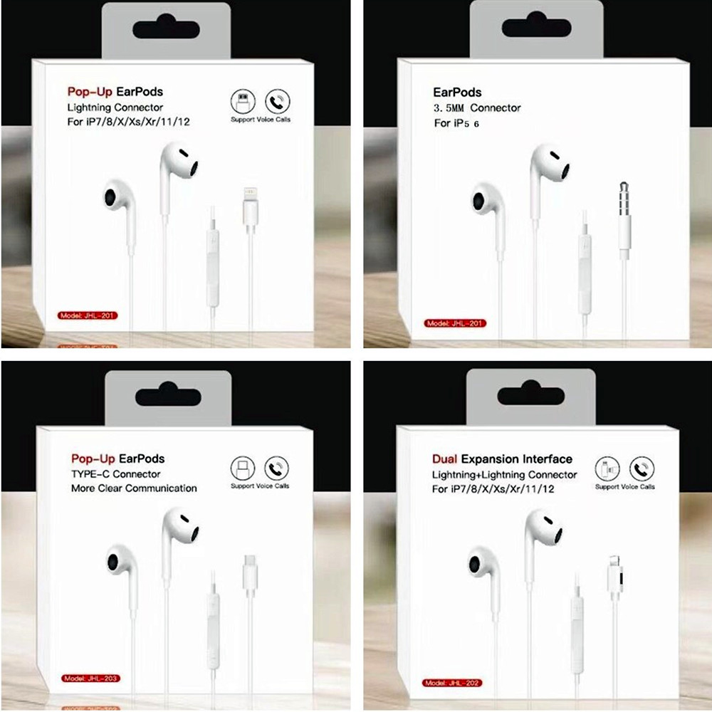 Bluetooth 4th Earpods Lightning Earphones Dual Expansion Interface 3.5Mm USb-c Type C Earphone Headphone For Iphone 5 6 7 8 x xr 11 12 13 mini pro max With box, Without box
Bluetooth 4th Earpods Lightning Earphones Dual Expansion Interface 3.5Mm USb-c Type C Earphone Headphone For Iphone 5 6 7 8 x xr 11 12 13 mini pro max With box, Without box