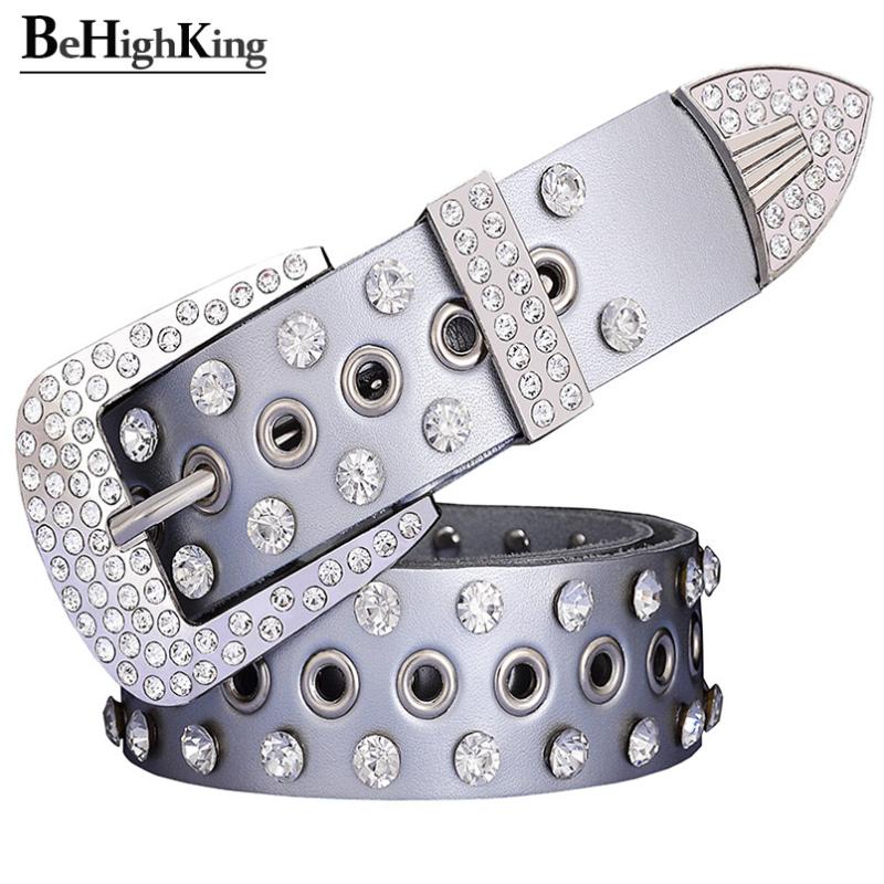 Fashion Rhinestone Genuine Leather Female Belt Unisex Cow Skin Waist Strap Quality Pin Buckle Girdle Width 3.3 Cm Belts, Black;brown
Fashion Rhinestone Genuine Leather Female Belt Unisex Cow Skin Waist Strap Quality Pin Buckle Girdle Width 3.3 Cm Belts, Black;brown
