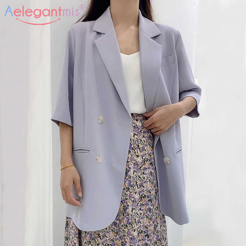 Aelegantmis Double Breasted Loose Casual Women Blazers Jackets Half Sleeve Office Lady Work Suit Coat Ladies Pockets Outerwear 210607, Black
Aelegantmis Double Breasted Loose Casual Women Blazers Jackets Half Sleeve Office Lady Work Suit Coat Ladies Pockets Outerwear 210607, Black