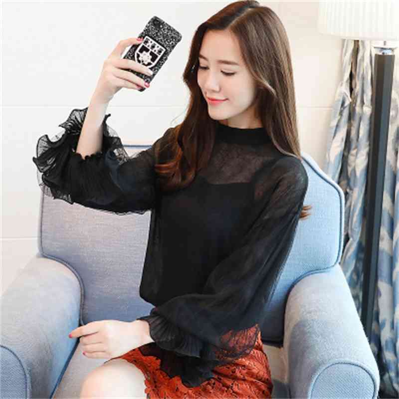 Arrive Women Blouse Summer Fashion Long Sleeve Solid White Shirt Casual Female Chiffon Clothing 0186 30 210506