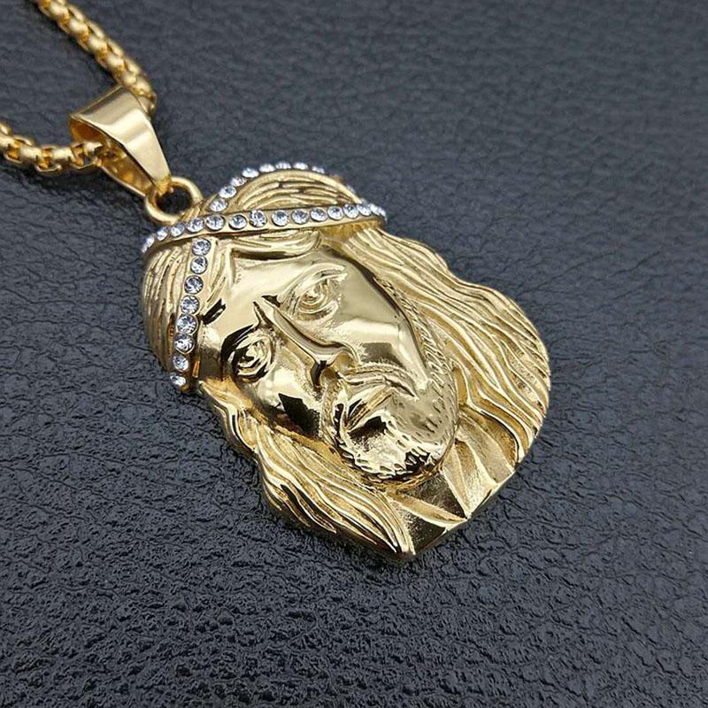 Pendant Necklaces Hip Hop Stainless Steel Gold Color Iced Out Chains Jesus Head Necklace For Men/Women Jewelry Gifts
Pendant Necklaces Hip Hop Stainless Steel Gold Color Iced Out Chains Jesus Head Necklace For Men/Women Jewelry Gifts