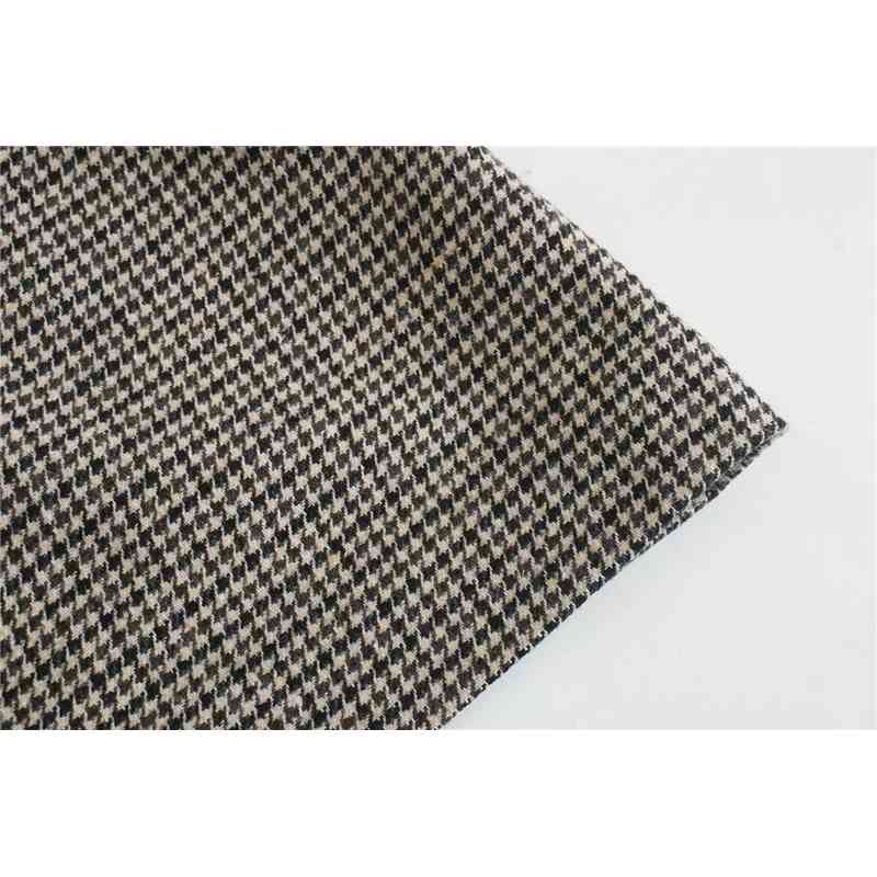 Elegant Women Khaki Plaid Skirts Fashion Ladies High Waist Streetwear Female Chic Woolen A-Line Mini 210430
