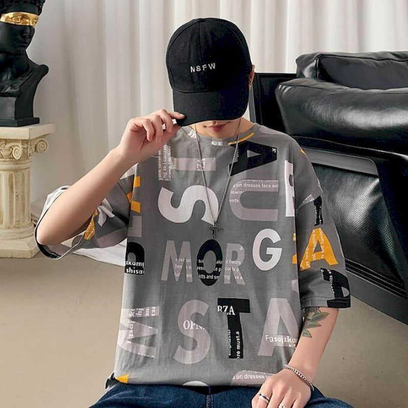 Cotton men's short-sleeved t-shirt male students Korean version of loose and versatile half-sleeved clothes streetwear 210526