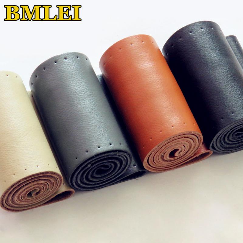 Steering Wheel Covers Universal Car Cover Genuine Leather Stitch On Wrap Black Stitching With Needle Thread Car-Styling 
Steering Wheel Covers Universal Car Cover Genuine Leather Stitch On Wrap Black Stitching With Needle Thread Car-Styling