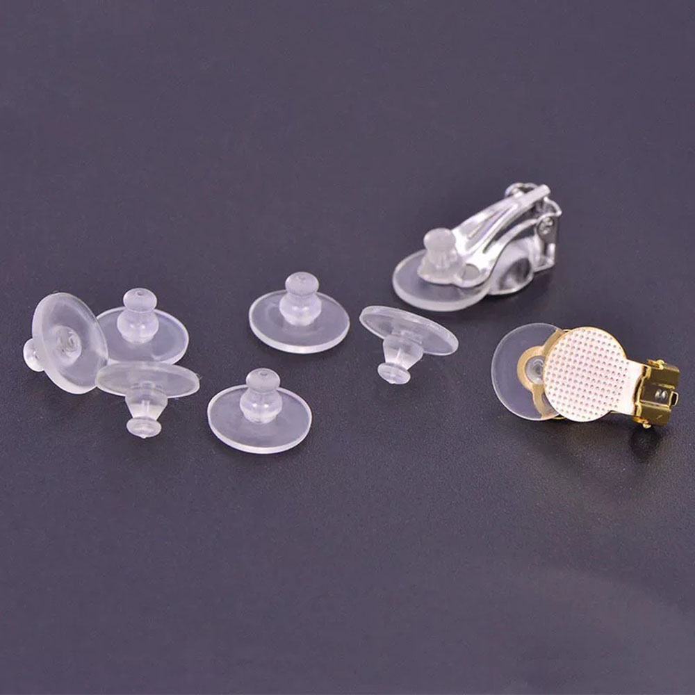 500pcs/lot Silicone Earring Backs Clear Rubber Earrings Back Earring Safety Back Stopper Clutch Ear Locking with Pad Wholesale Price