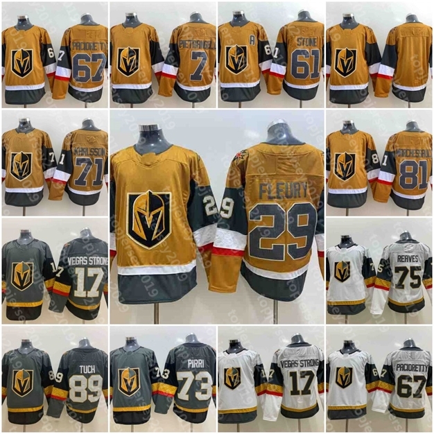 Vegas Golden Knights 7 Alex PIETRANGELO 29 Marc-Andre Fleury William Karlsson Ryan Reaves Robin Lehner Max Pacioretty 61 Mark Stone Jersey