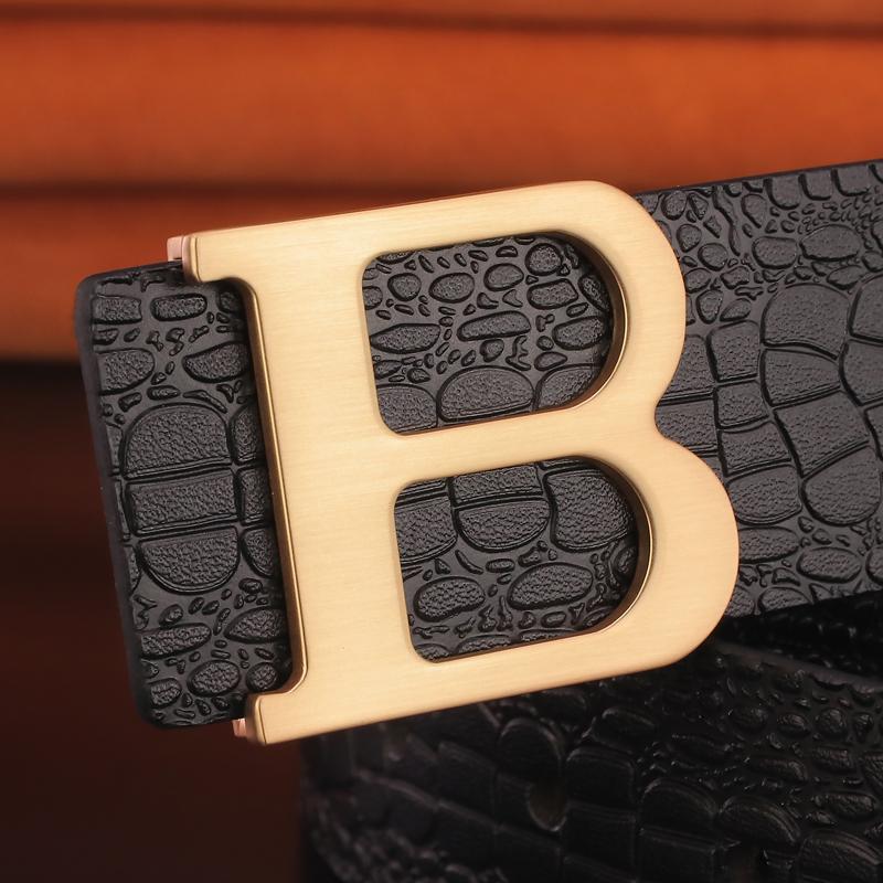 Belts High Quality B Letter Smooth Button Buckle Belt Men Cowhide Crocodile Pattern Cintos Waistband Luxury Leather Ceinture Homme, Black;brown
Belts High Quality B Letter Smooth Button Buckle Belt Men Cowhide Crocodile Pattern Cintos Waistband Luxury Leather Ceinture Homme, Black;brown