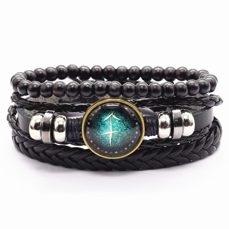 Tennis Trendy Casual Sagittarius Taurus Libra Charm Black Beads Women Leather Bracelets Men Homme Femme Male Gift Jewelry 3 Pcs/set, Golden;silver
Tennis Trendy Casual Sagittarius Taurus Libra Charm Black Beads Women Leather Bracelets Men Homme Femme Male Gift Jewelry 3 Pcs/set, Golden;silver
